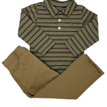 Emmett L/S Shirt - Olive & Brown Boys Shirts + Polos Millie Jay