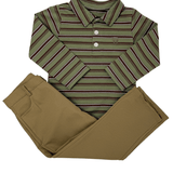 Emmett L/S Shirt - Olive & Brown Boys Shirts + Polos Millie Jay
