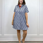 Enid Dress - Ornate Navy Short Dresses Duffield Lane
