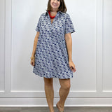Enid Dress - Ornate Navy Short Dresses Duffield Lane