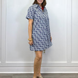 Enid Dress - Ornate Navy Short Dresses Duffield Lane