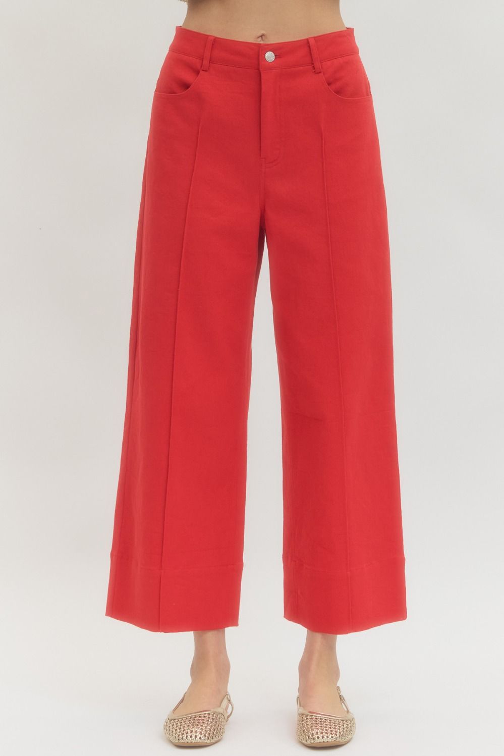 Rosie Crop Pants - Red