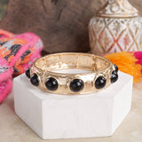 Eternity Statement Bangle Gold Tone - Black Bracelets PennyLine inc