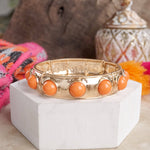 Eternity Statement Bangle Gold Tone - Orange Bracelets PennyLine inc