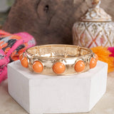 Eternity Statement Bangle Gold Tone - Orange Bracelets PennyLine inc
