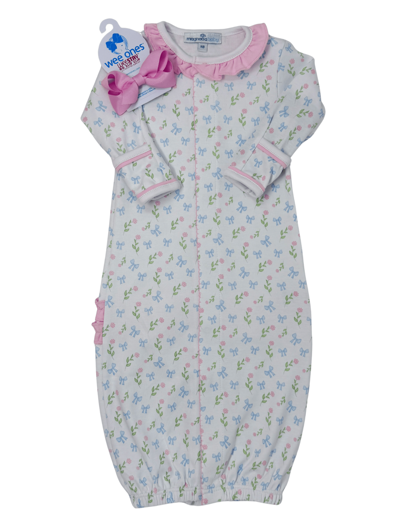 Evelyn's Classics Print Ruffle Converter - Sky Blue Baby Sleepwear Magnolia Baby