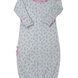 Evelyn's Classics Print Ruffle Converter - Sky Blue Baby Sleepwear Magnolia Baby