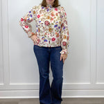 Everly Floral Smock Neck Blouse Tops &Merci