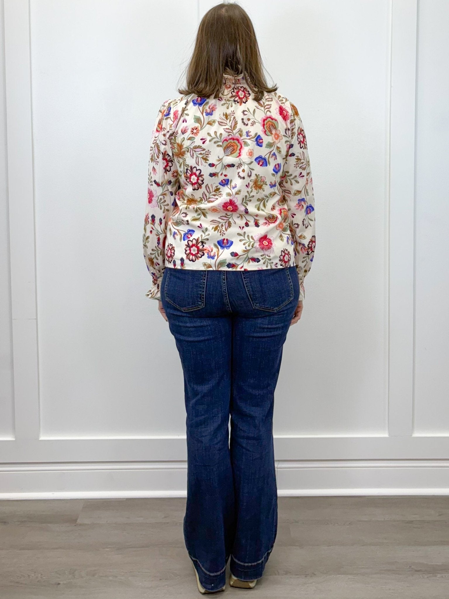 Everly Floral Smock Neck Blouse Tops &Merci