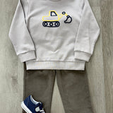 Excavator Embroidery Sweatshirt Boys Sweaters + Sweatshirts Emma Jean