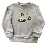 Excavator Embroidery Sweatshirt Boys Sweaters + Sweatshirts Emma Jean