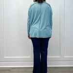 Exposed Seam Brushed Tee - Dusty Teal Tops Zenana