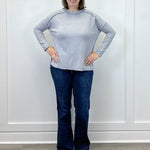 Exposed Seam Brushed Tee - Heather Grey Tops Zenana