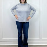 Exposed Seam Brushed Tee - Heather Grey Tops Zenana