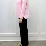 Exposed Seam Brushed Tee - Pink Tops Zenana