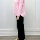 Exposed Seam Brushed Tee - Pink Tops Zenana