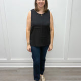 Express Travel Pieced Tunic Tank - Black Tops Habitat