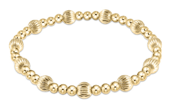 Extend Dignity Sincerity Pattern 6mm Bead Classic Gold Bracelets enewton