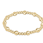 Extends - Classic Sincerity Pattern 6mm Bead Bracelet - Gold Bracelets enewton