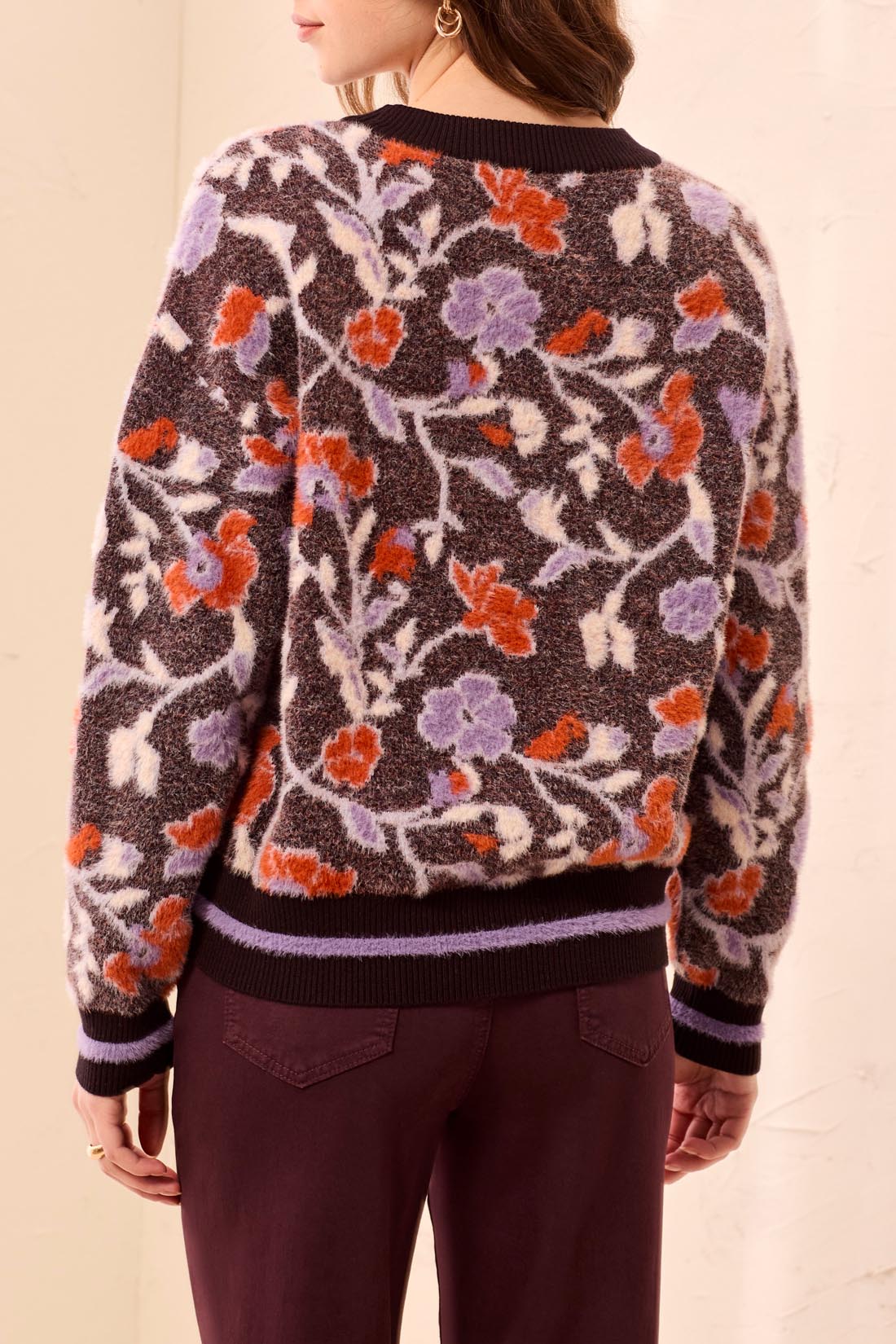 Eyelash Embroidered L/S Mock Neck Sweater - Fudge Sweaters Tribal