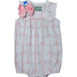 Eyelet Bubble - Pink Bow Girls Bubbles + Rompers Sage & Lilly