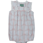 Eyelet Bubble - Pink Bow Girls Bubbles + Rompers Sage & Lilly