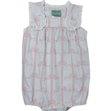 Eyelet Bubble - Pink Bow Girls Bubbles + Rompers Sage & Lilly