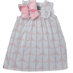 Eyelet Dress - Pink Bow Girls Play Dresses Sage & Lilly