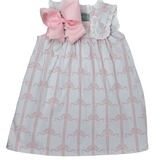 Eyelet Dress - Pink Bow Girls Play Dresses Sage & Lilly