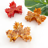 Maple Leaf Claw Clip - Red Hair Accessories TheDivaSoap