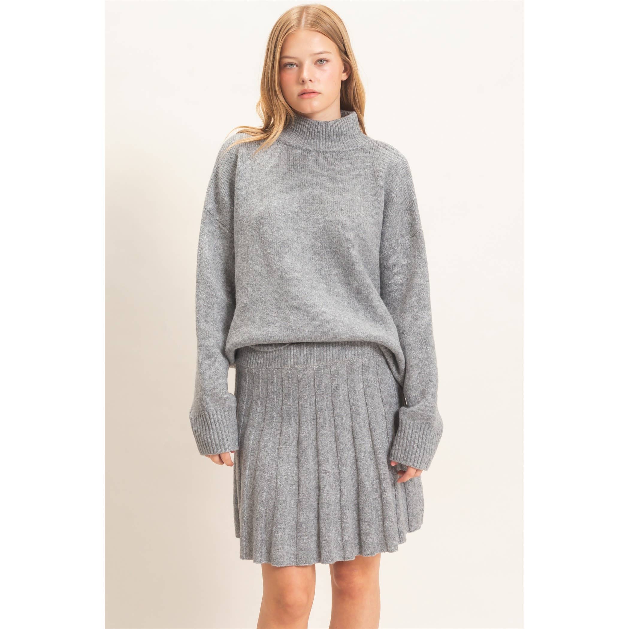Silver Belle Sweater Skirt Set Tops HYFVE