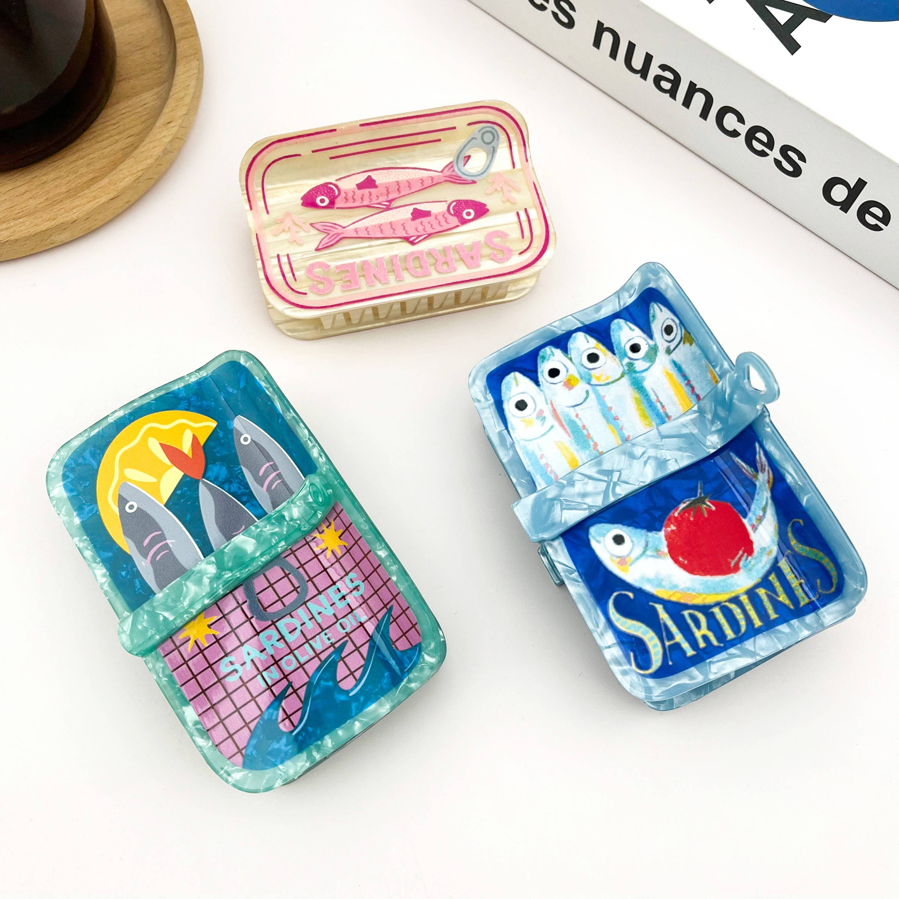 Sardine Can Hair Claw Clip, Creative Fish Tin Hair Clip: B Hair Accessories TheDivaSoap