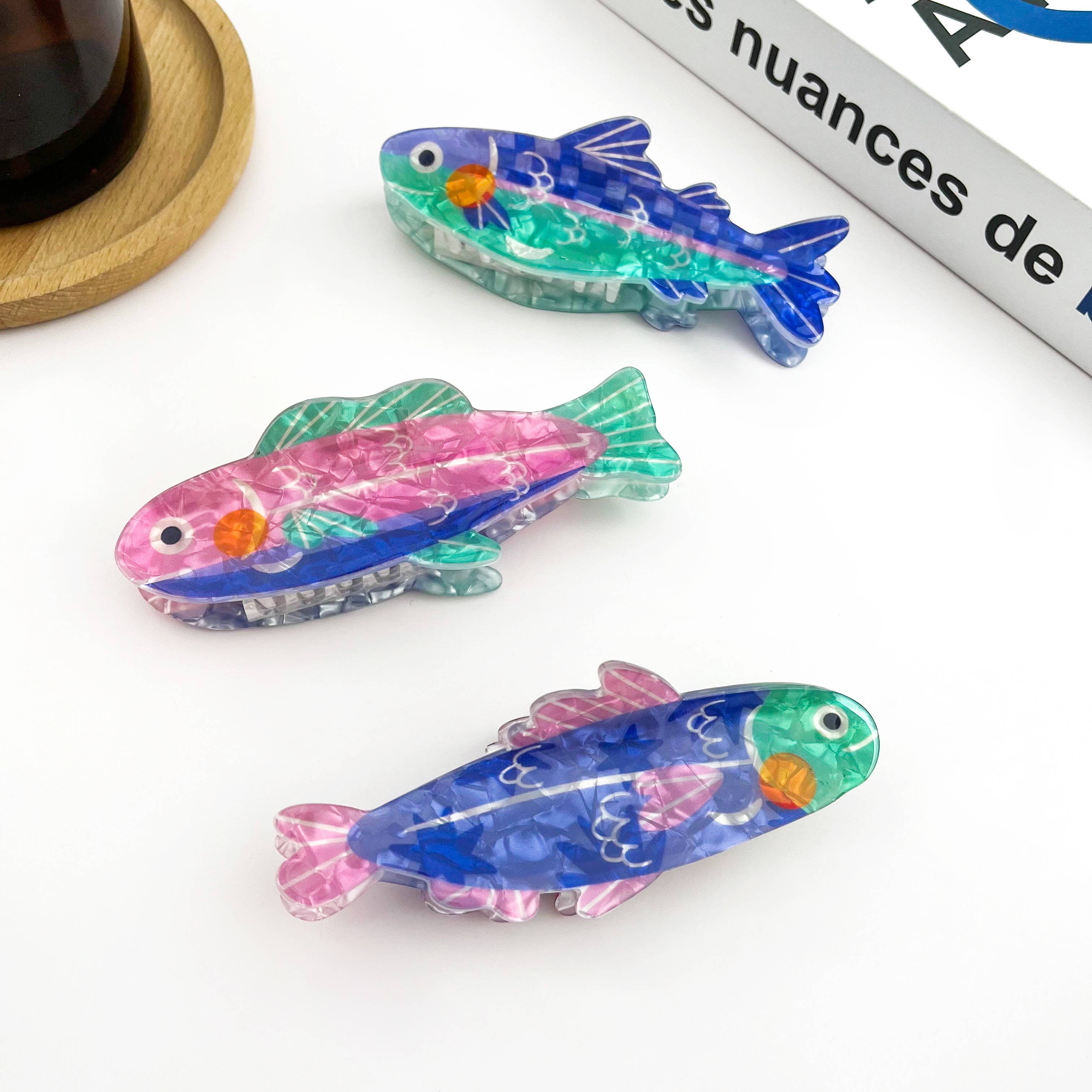 Cute Sardine Hair Claw Clip: Blue Hair Accessories TheDivaSoap
