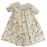 Fall Floral Smocked Geo Bishop Girls Occasion Dresses Three Sisters