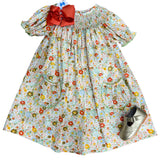 Fall Floral Smocked Geo Bishop Girls Occasion Dresses Three Sisters