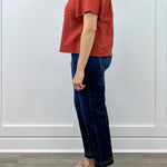 Fall in Line Top - Rust Tops Polagram by Wellmade USA