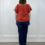 Fall in Line Top - Rust Tops Polagram by Wellmade USA