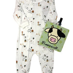 Farm Animals Cotton-Modal Zipper Footie Baby Sleepwear Coccoli