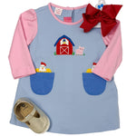 Farm Girls Color Block Knit Dress w/ Pockets Girls Play Dresses Claire & Charlie