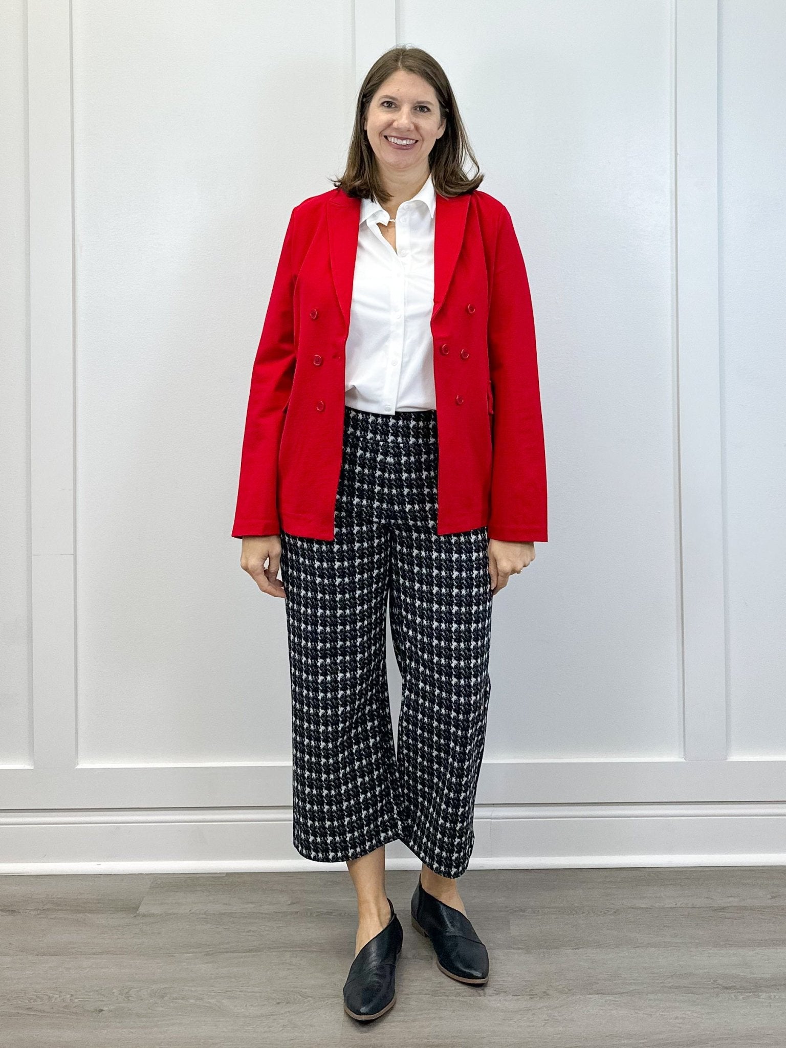 Faux Double Breasted Blazer - Tango Red - Sugar Babies Children's Boutique/Meg's Shoppe