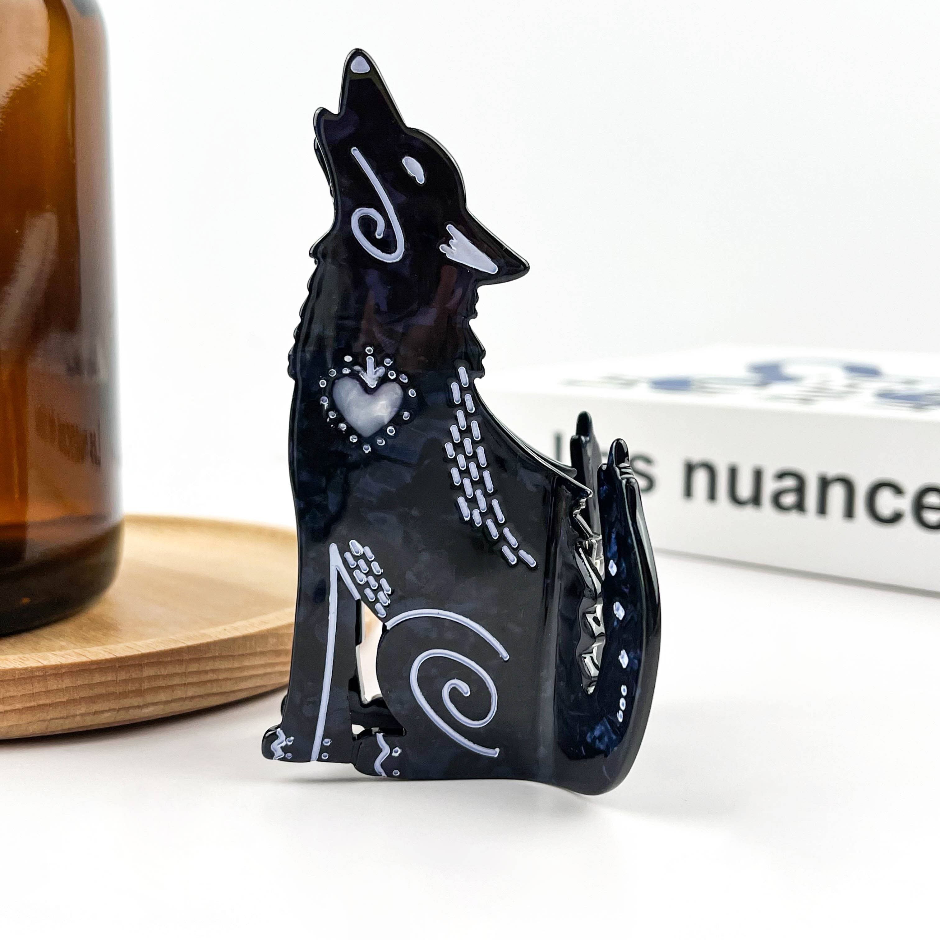 Black Wolf Claw Clip - Black Hair Accessories TheDivaSoap