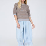 Café Cream Striped Sweater Sweaters Blu Pepper