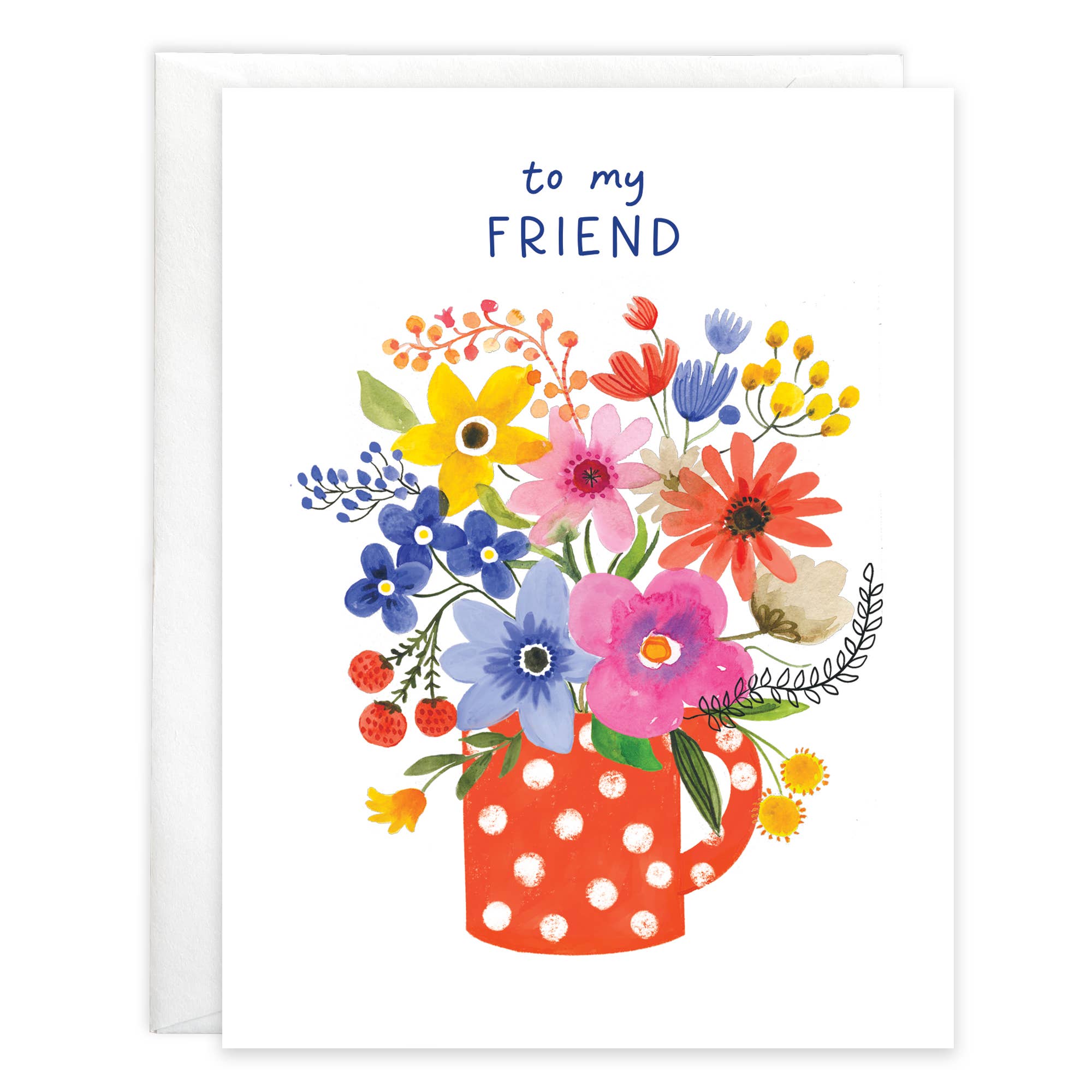Birthday Greeting Card - Friend Polka Dot Flower Mug Paper Goods GINA B DESIGNS