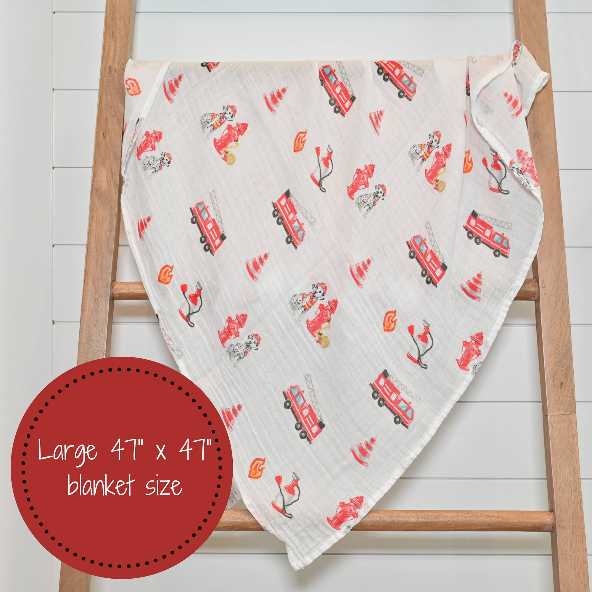 Fireman Baby Muslin Swaddle Blanket Baby Accessories LollyBanks
