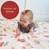 Fireman Baby Muslin Swaddle Blanket Baby Accessories LollyBanks