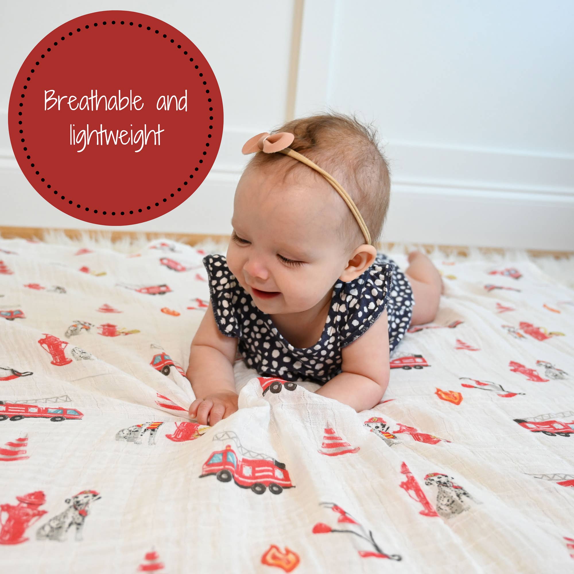 Fireman Baby Muslin Swaddle Blanket Baby Accessories LollyBanks