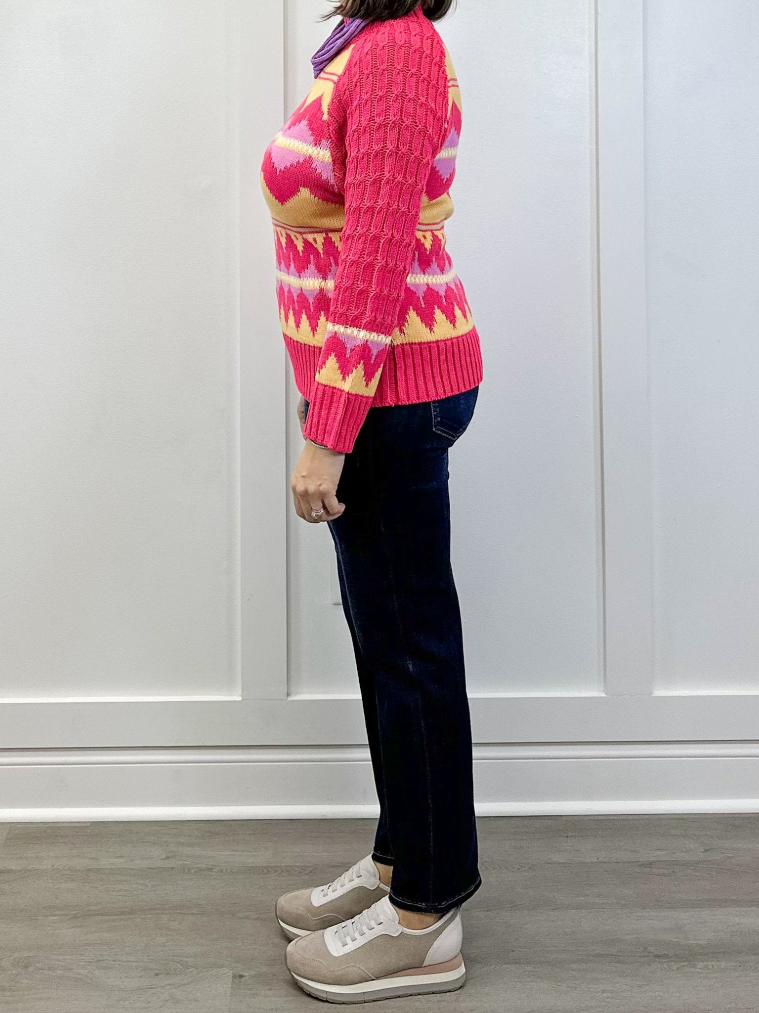 Fireside Fair Isle Sweater - French Pink Sweaters &Merci