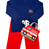 Firetruck L/S Pocket Tee Boys Tees Itsy Bitsy