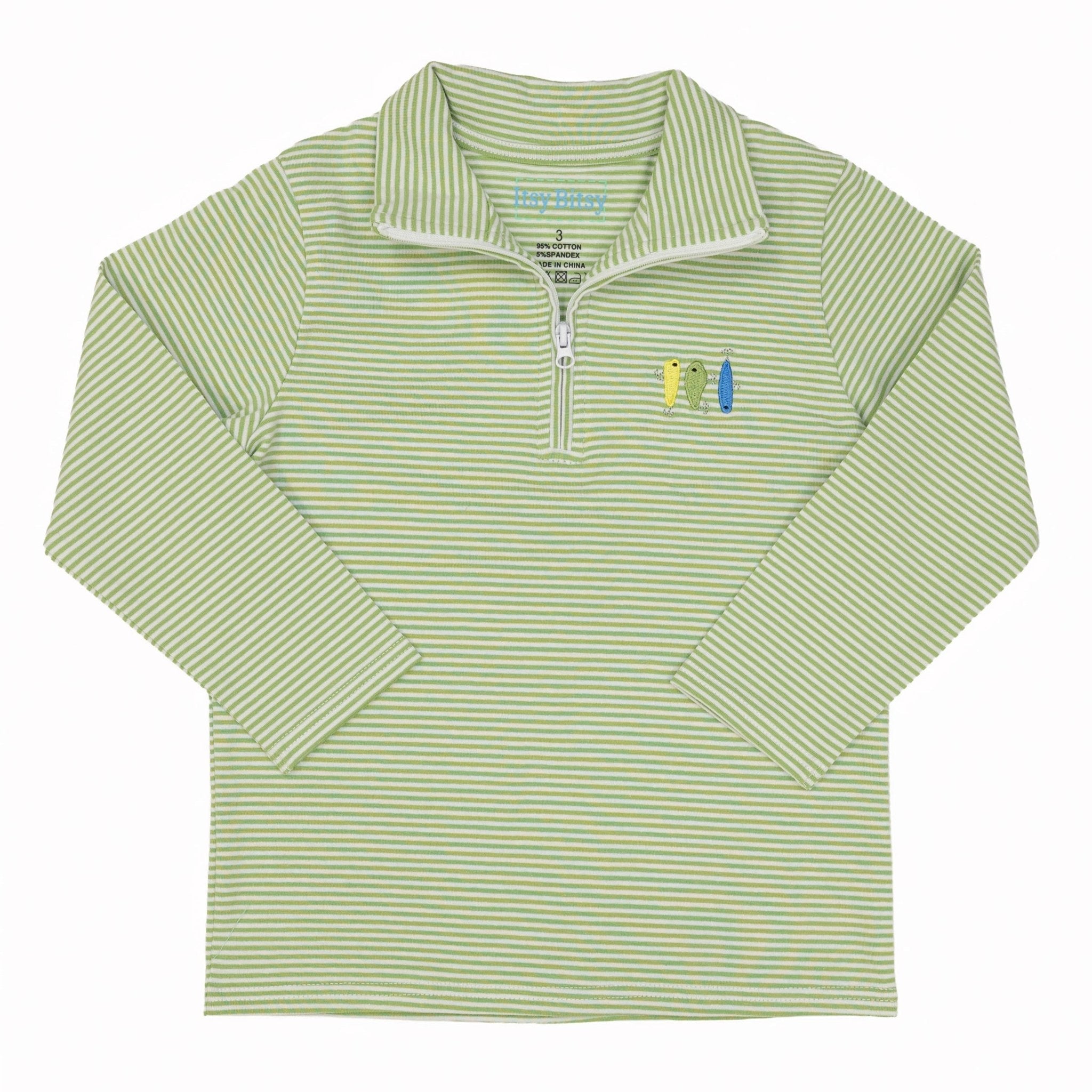 Fishing Lure 1/4 Zip Pullover Boys Sweaters + Sweatshirts Itsy Bitsy