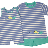 Fishy Fishy Jon Jon Boys Bubbles + Rompers Trotter Street Kids